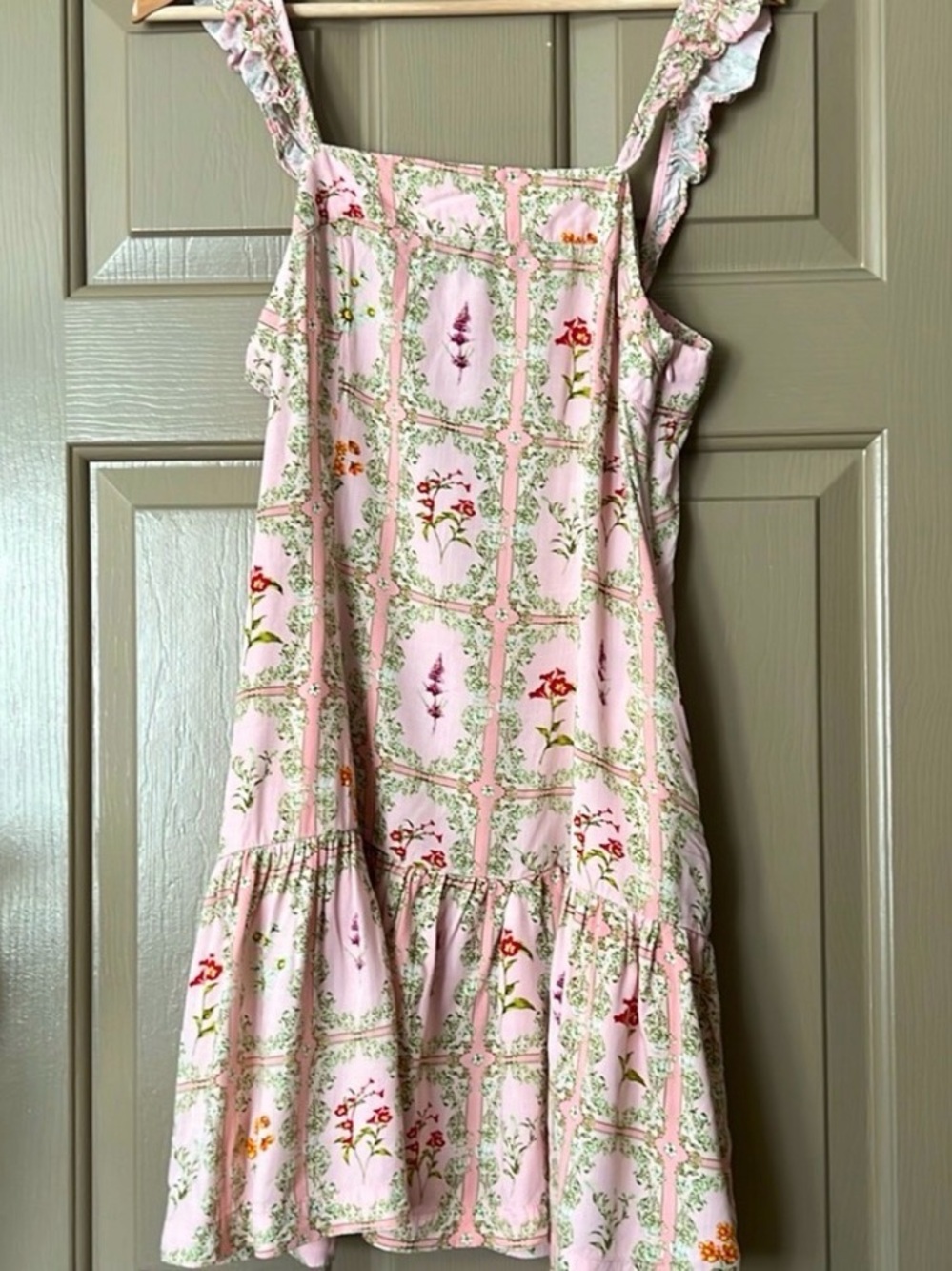 Agua Bendita Pink Floral Midi Dress